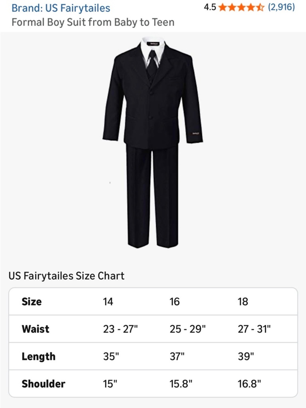 Classic Boys Black Formal Suit Set with Vest and Tie - Picture 2 of 3